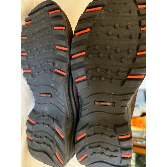 Lands End Womens Snow Boot Brown Zip up Quilted Suede Fleece Lined Outdoor Chore - Picture 5 of 5